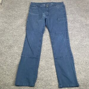 KAVU Mens Blue Cotton Stretch Utility Outdoor Pants Size 36 Reinforced Knee